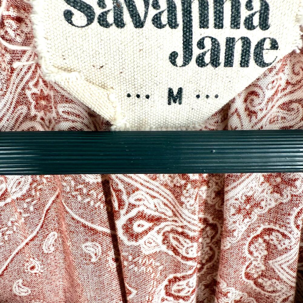Anthropologie Savanna Jane Medium Boho Blouse Shirt Top Beach Festival Tropical - Picture 2 of 8